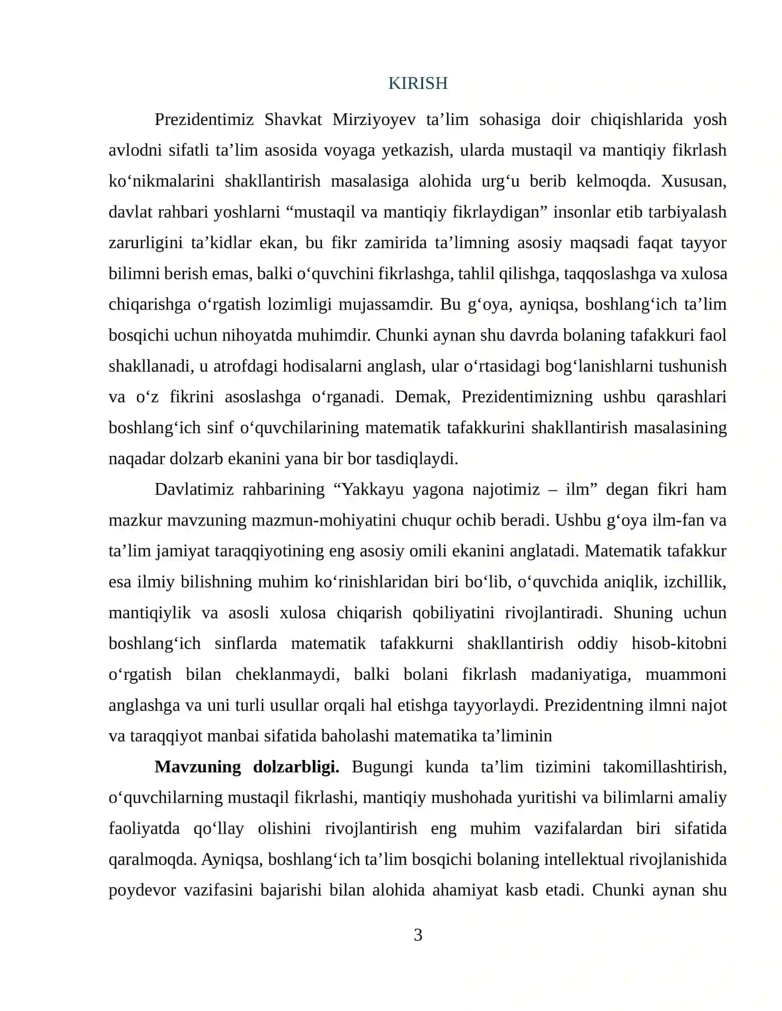 Boshlang‘ich sinf o‘quvchilarining matematik tafakkurini shakllantirishning pedagogik-psixologik asoslari 3