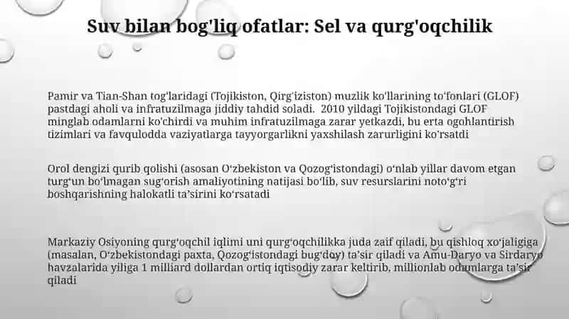 Tabiiy Ofatlar va ularning oqibatlari 3