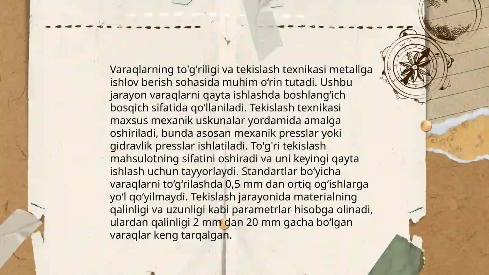 Varaqlarning to'g'riligi va tekislash texnikasi 3