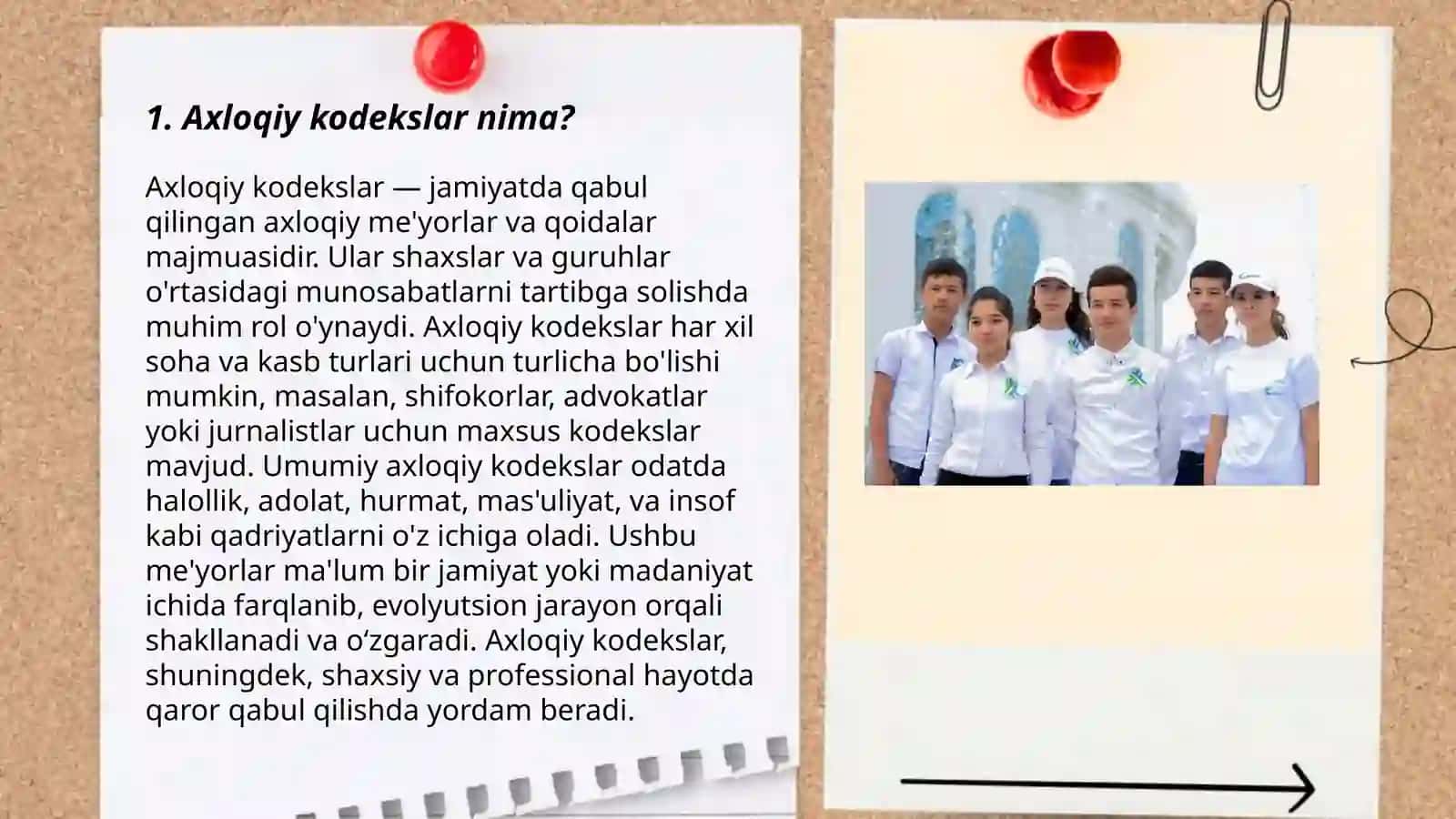 Axloqiy kodekslarning Ijtimoiy ishdagi ahamyati va ròli 3