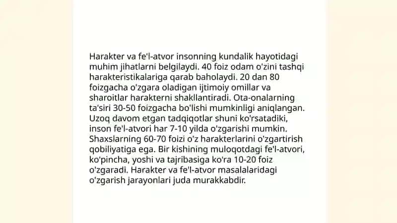 Harakter va fe'l-atvor 3