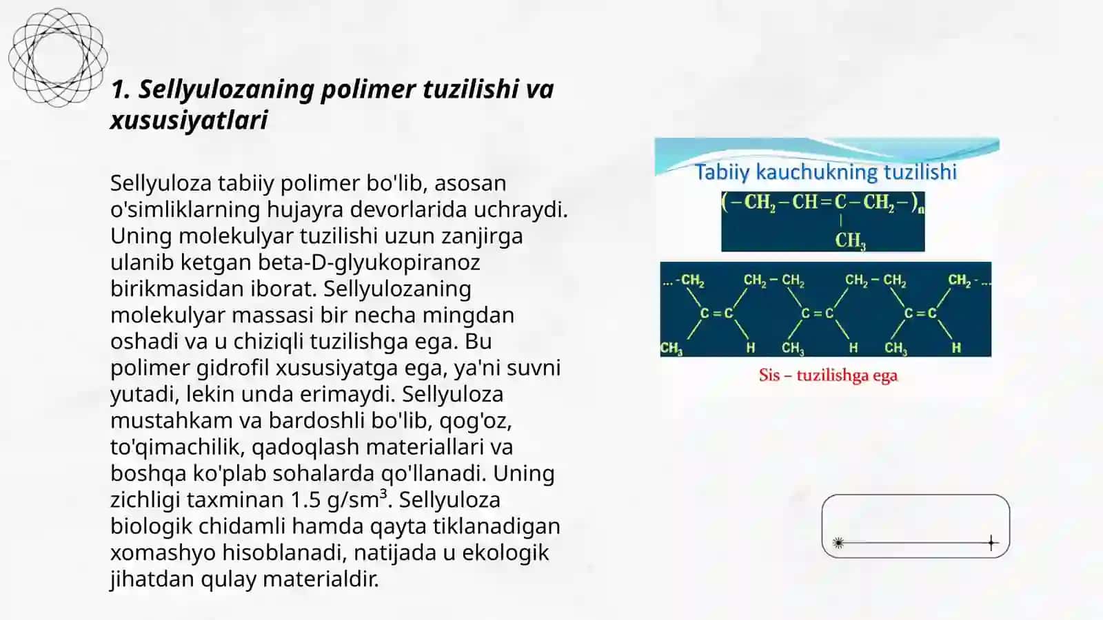 Sellyuloza va tabiy ipakning polimeranologik o'zgarishlari 3