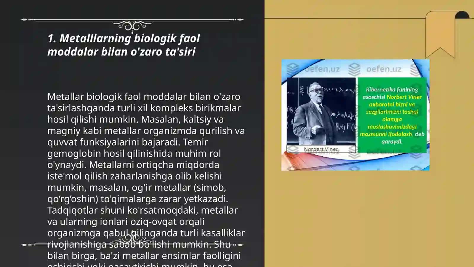 Metalllarning biologik faol moddalar bilan o'zaro ta'siri 3