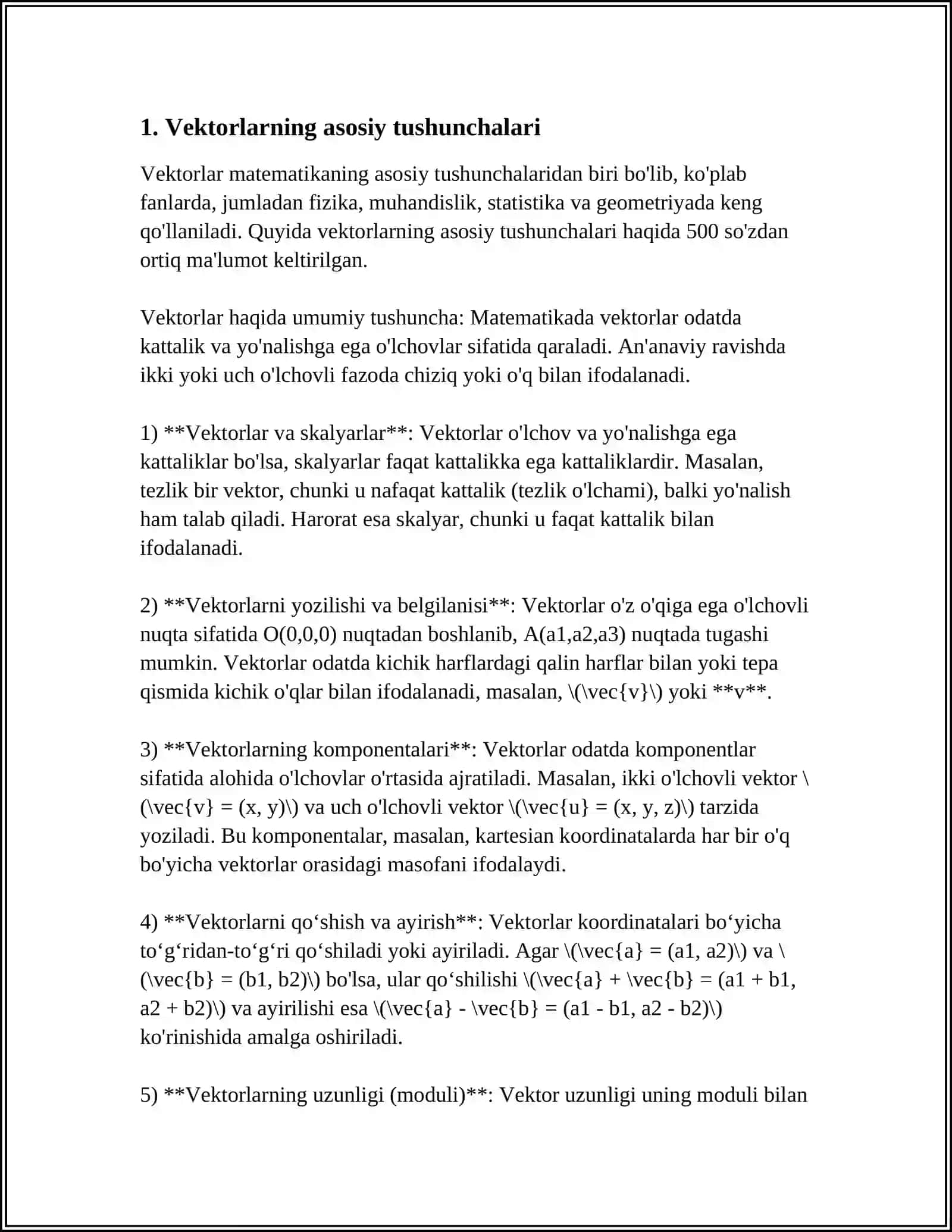 VEKTORLAR ALGEBRASI 3