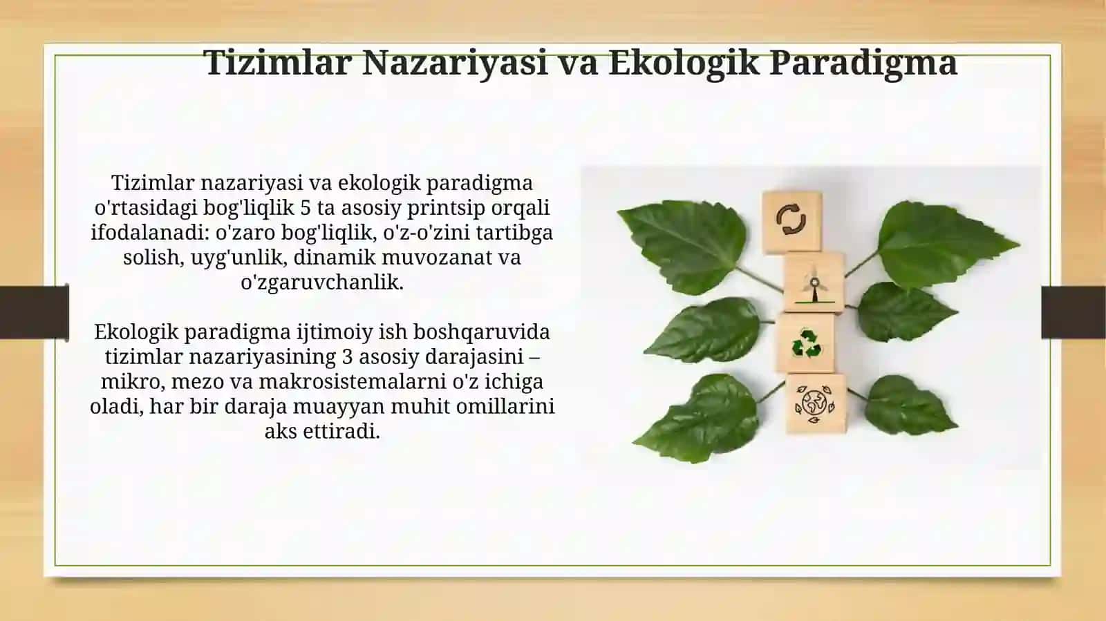 Ekologik Paradigmaning Asosiy Elementlari 3
