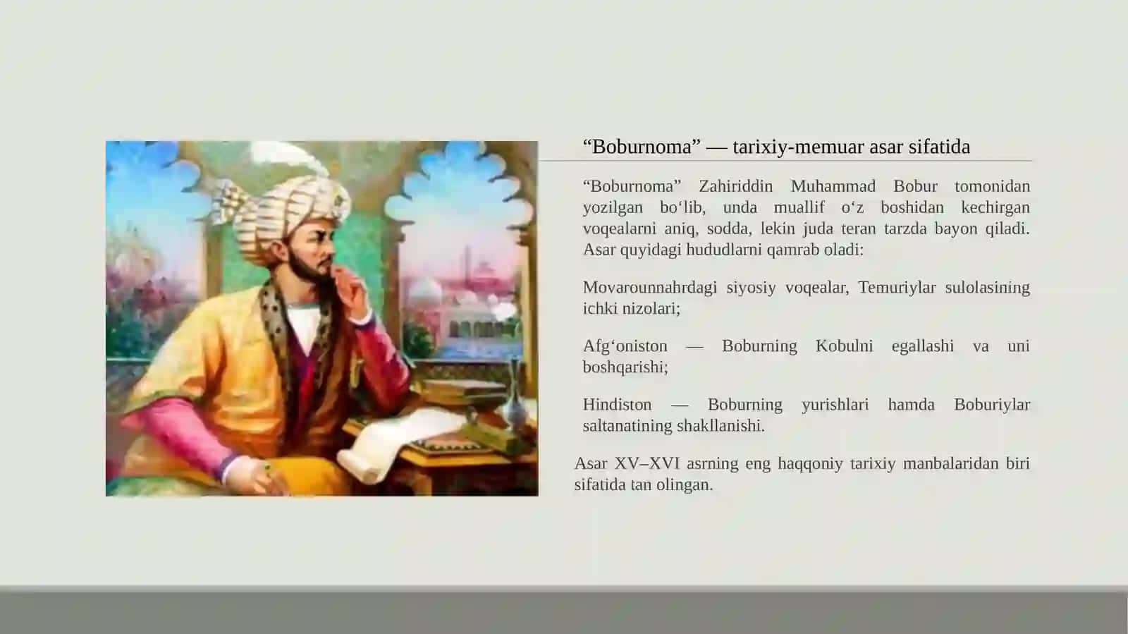 “Boburnoma” asarida Temuriylar tarixi 3
