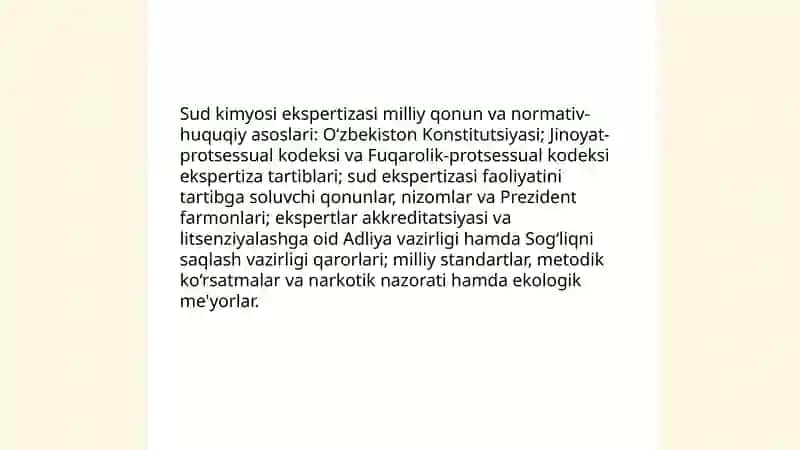 Sud ximyasi ekspertiza amolayotida foydalanilgan normativ hujjatlar 3