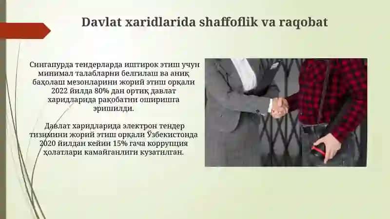 Davlat xaridlarida shaffoflik va raqobat 3