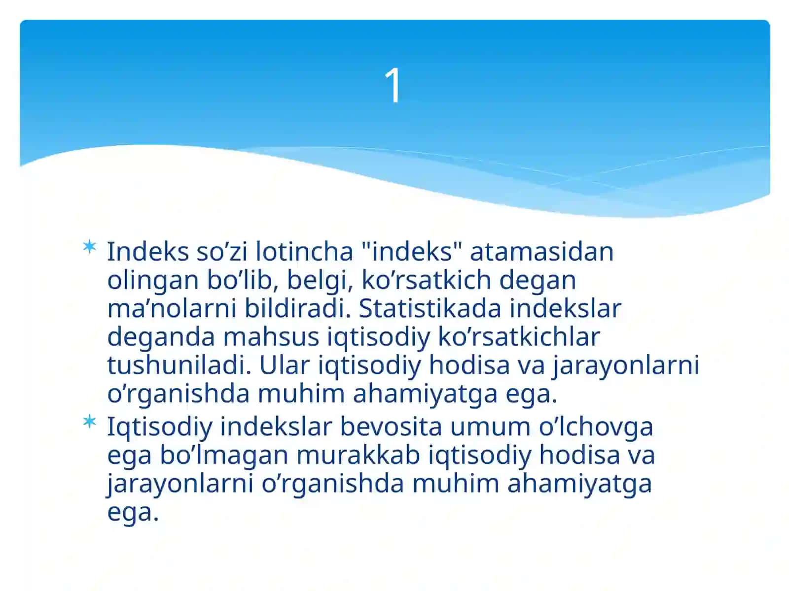 Statistika amaliyotida iqtisodiy indekslarni qo'llash yo'nalishlari 3