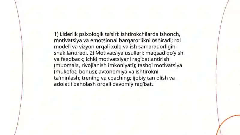 Menejment psixologiyasi. psixologik ta'sir usullari 3