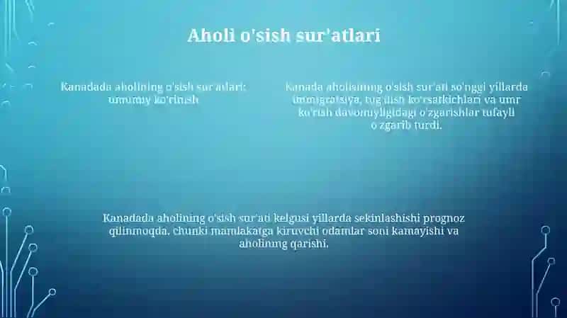 Kanada Aholisi Haqida Taqdimot 3