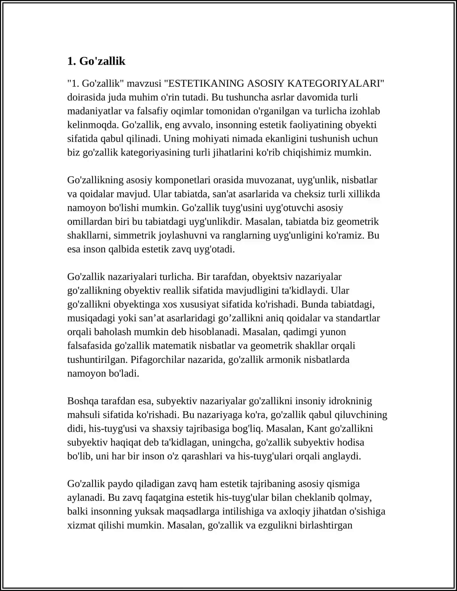 ESTETIKANING ASOSIY KATEGORIYALARI 3