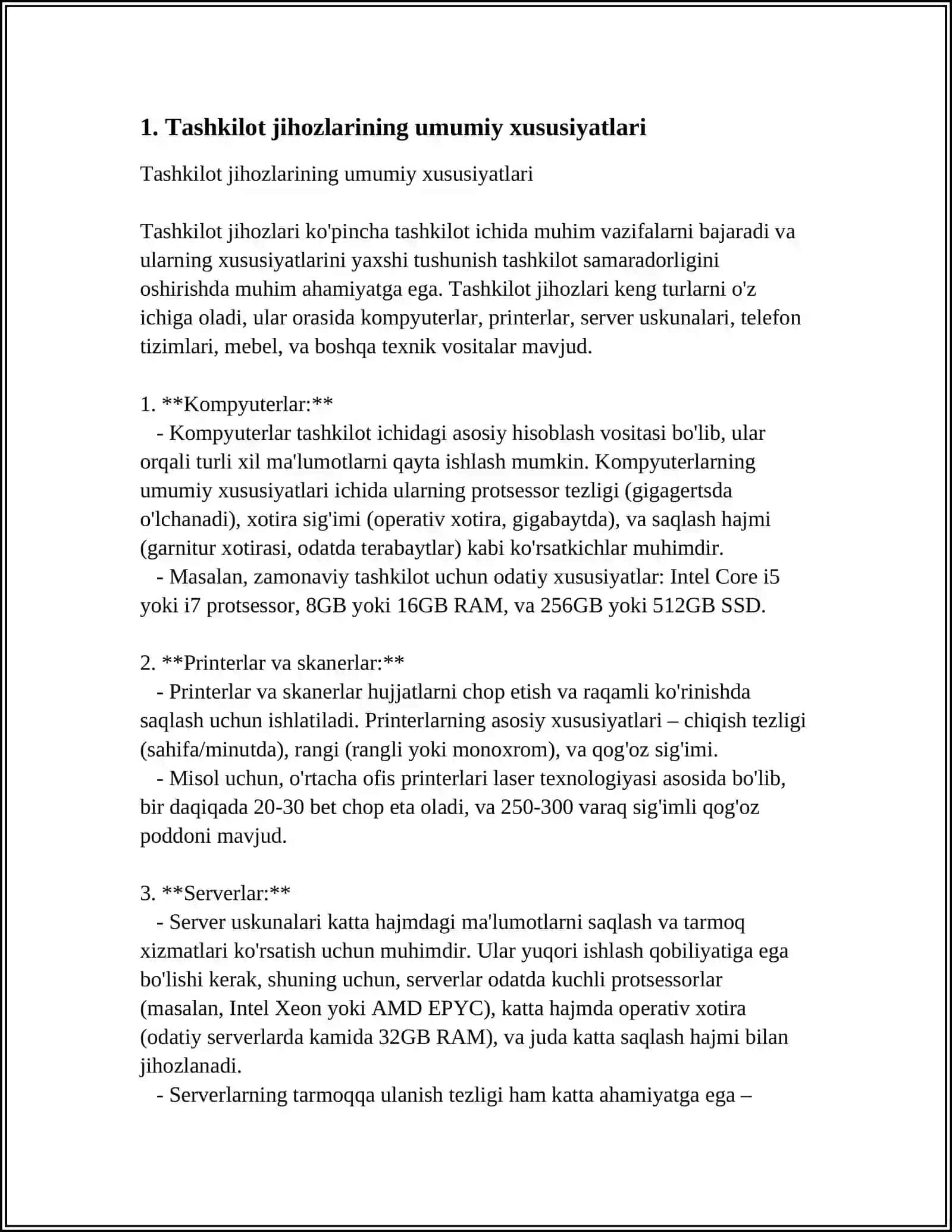 TASHKILOT JIHOZLARI VA MASHINALARI UNUMDORLIGINI ANIQLASHDAGI UMUMIY QOIDALAR 3