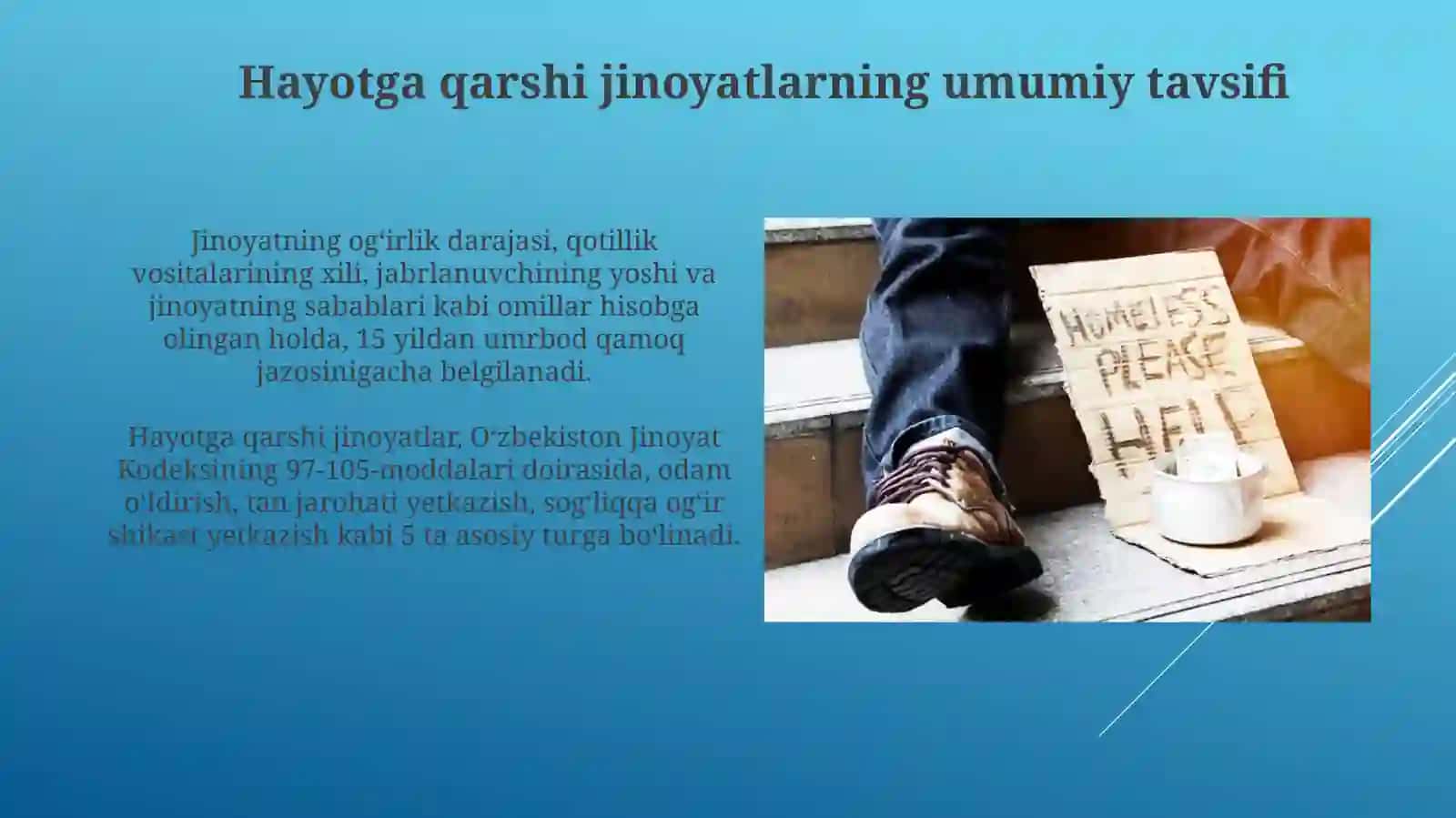 Xayotga qarshi jinoyatlarning umumiy tavsifi 3