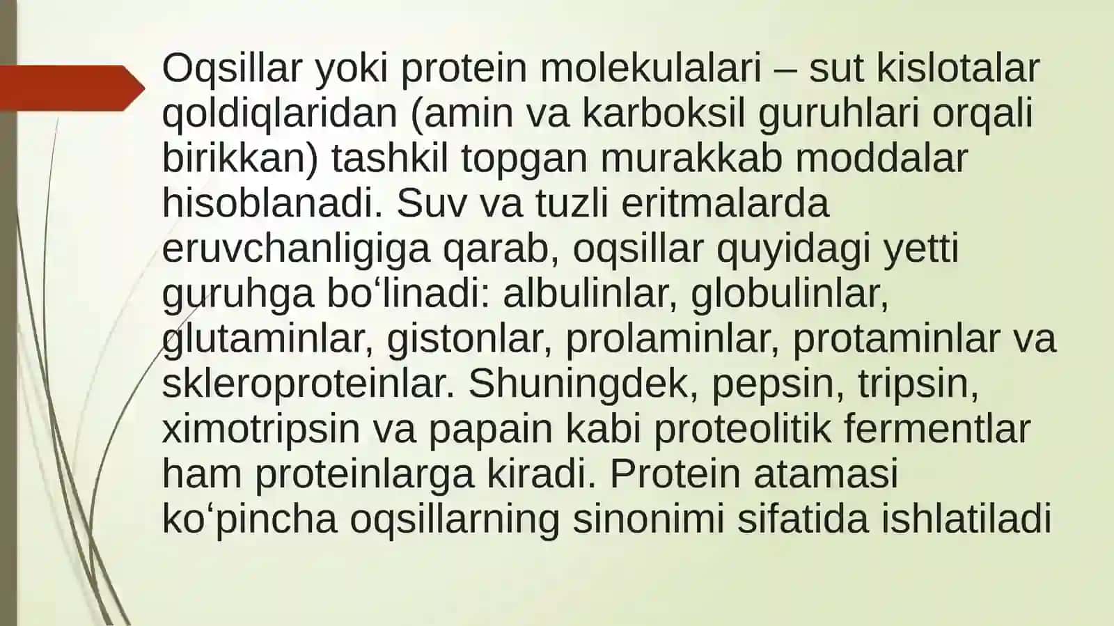 Oqsillardagi o'zgarishlar oziq-ovqat mahsulotlarini tayyorlash texnologiyasi 3