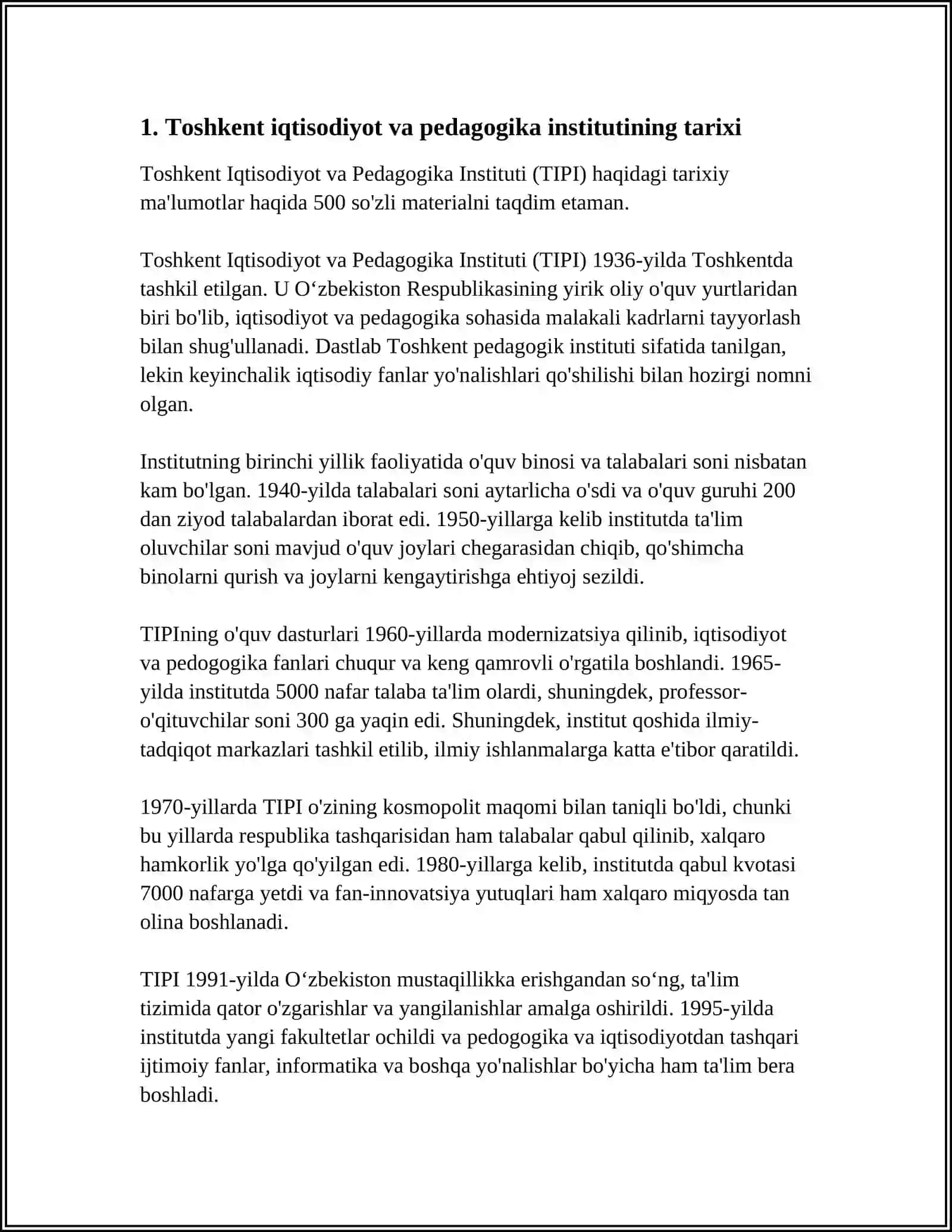 Toshkent Iqtisodiyot va Pedagogika Instituti Tarixi 3