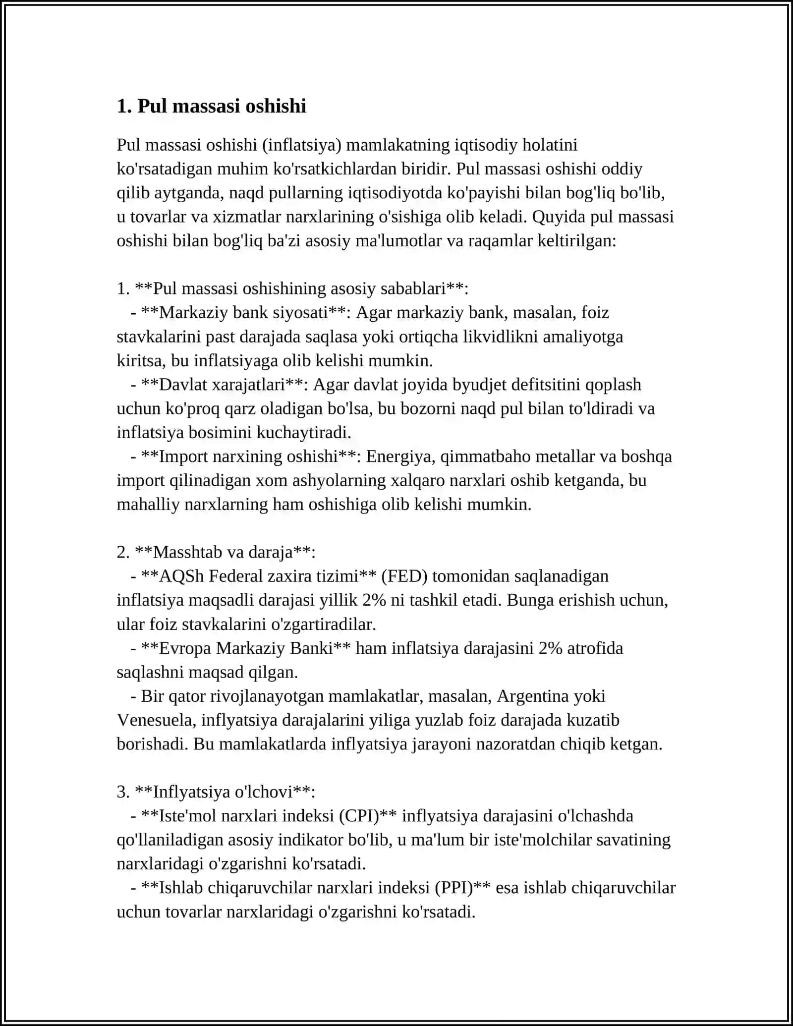 O'ZBEKISTONDA INFLYATSIYANING SABABLARI VA HUSUSIYATLARI 3