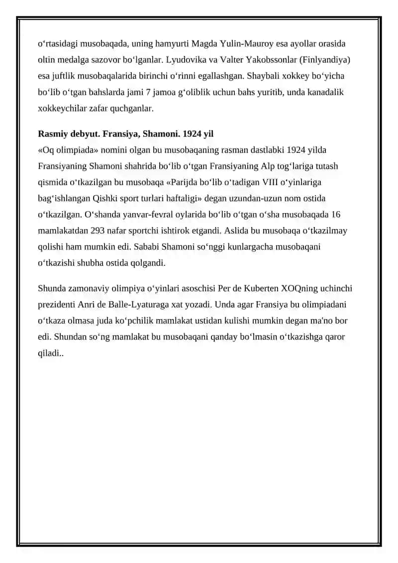 Qishki Olimpiada: tarix va bugun 3