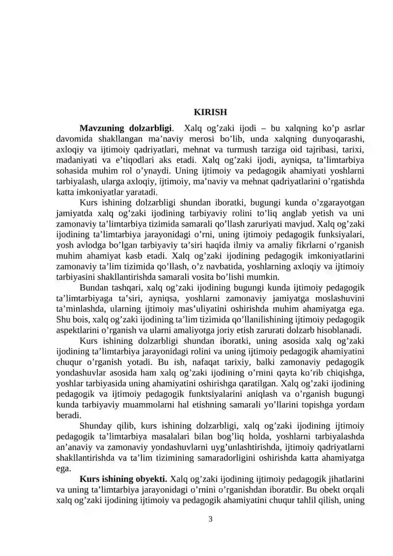 TARBIYAVIY ISHLAR METODIKASIDA XALQ OG’ZAKI IJODI NAMUNALARIDAN FOYDALANISH 3