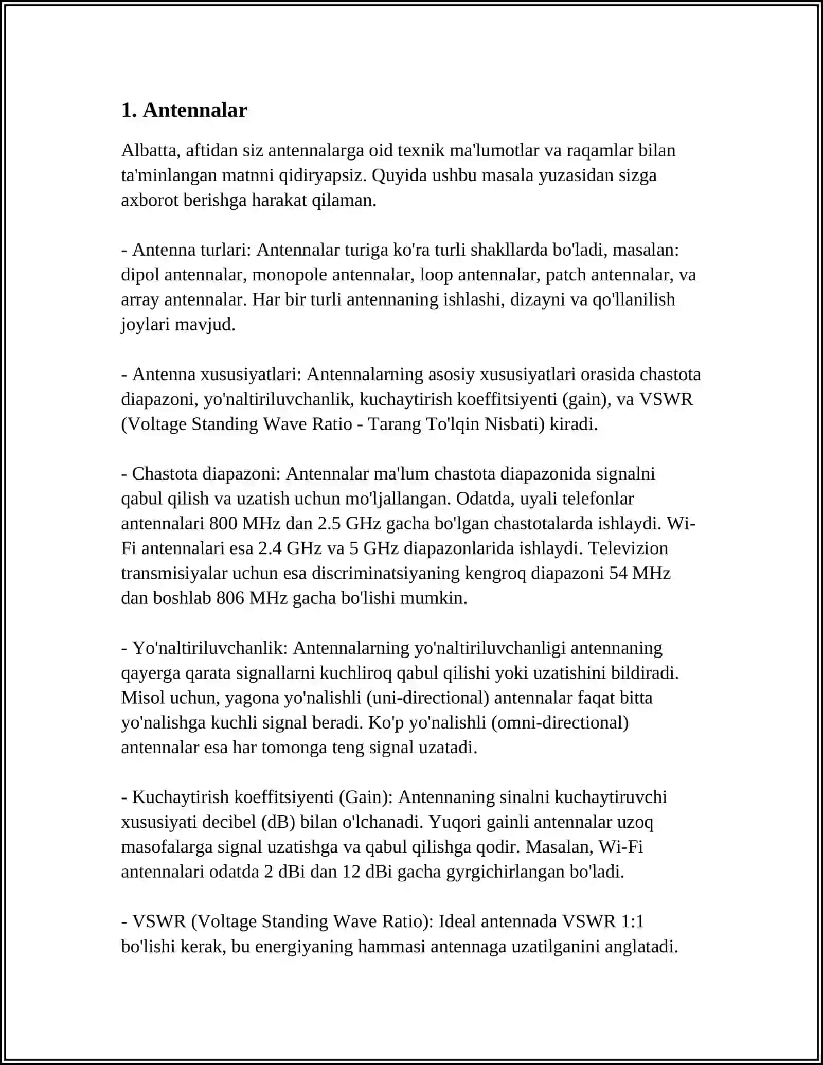 RADIO QABULQILGICH QURILMALARINING ASOSIY TARKIBIY ELEMENTLARI 3