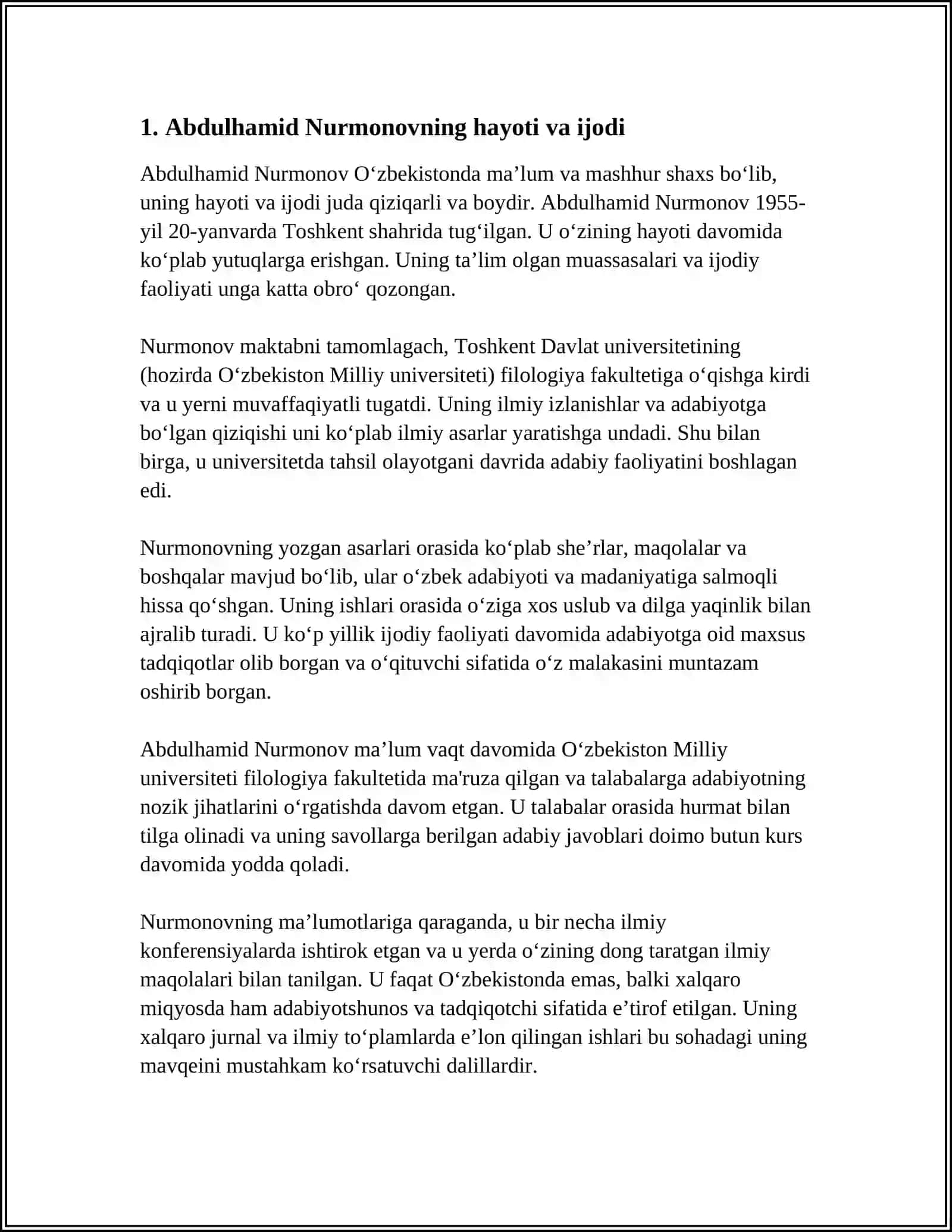 O'ZBEK TILSHUNOSLIK VAKILLARI: ABDULHAMID NURMONOV 3