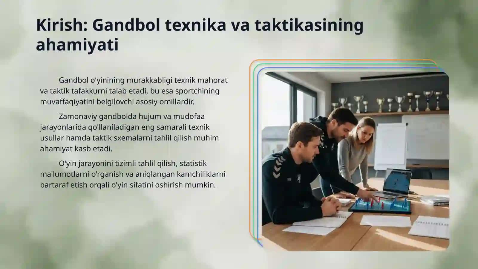Gandbol o‘yin texnikasi va taktikasi tasnifi 3