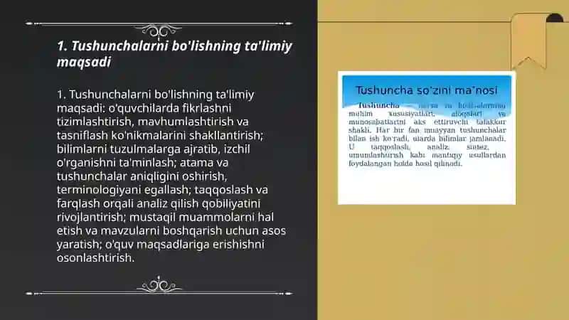 Tushunchalarni bo'lishning maqsad va vazifalari 3