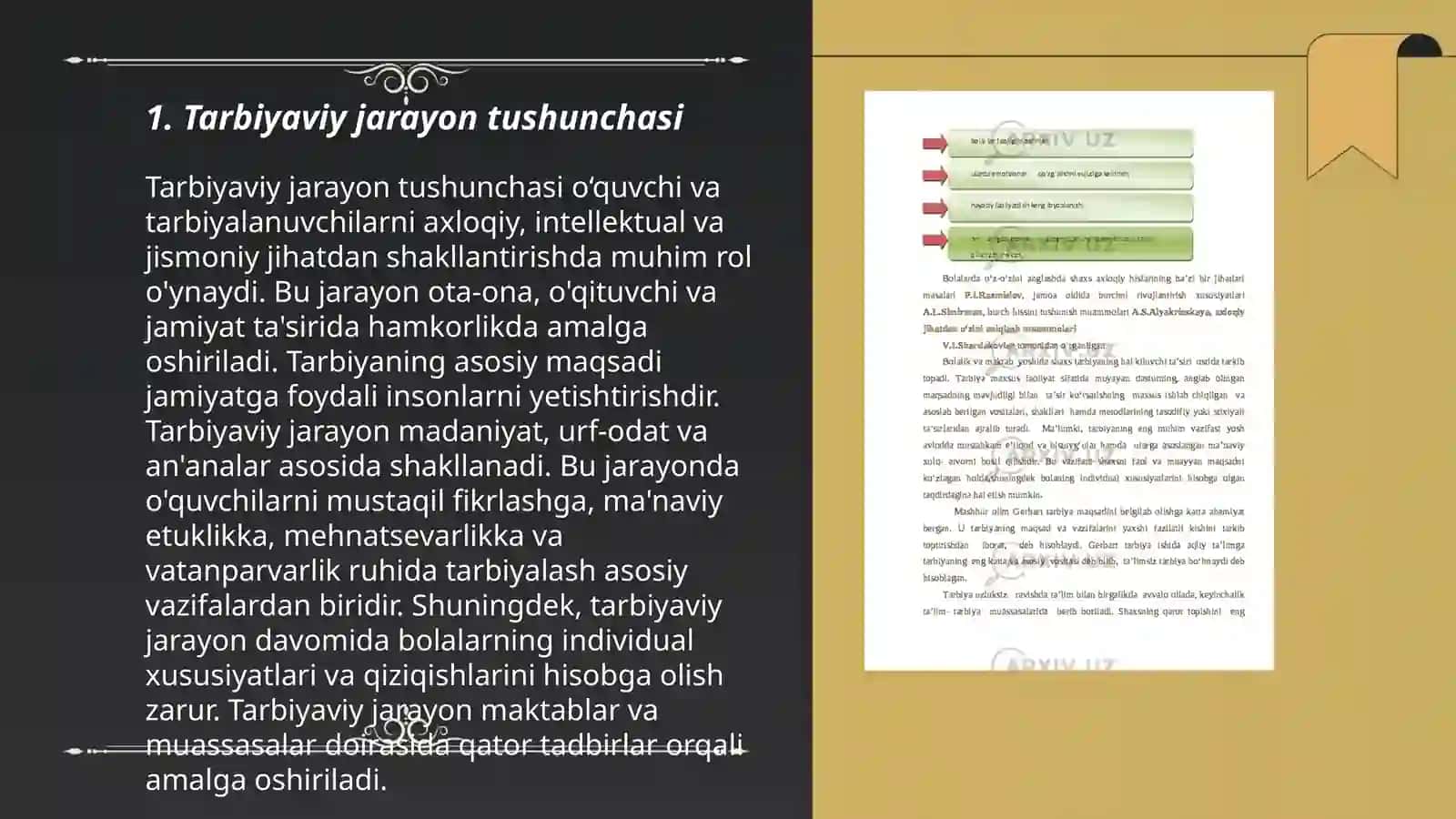 Tarbiya jarayonining mohiyati va mazmuni 3