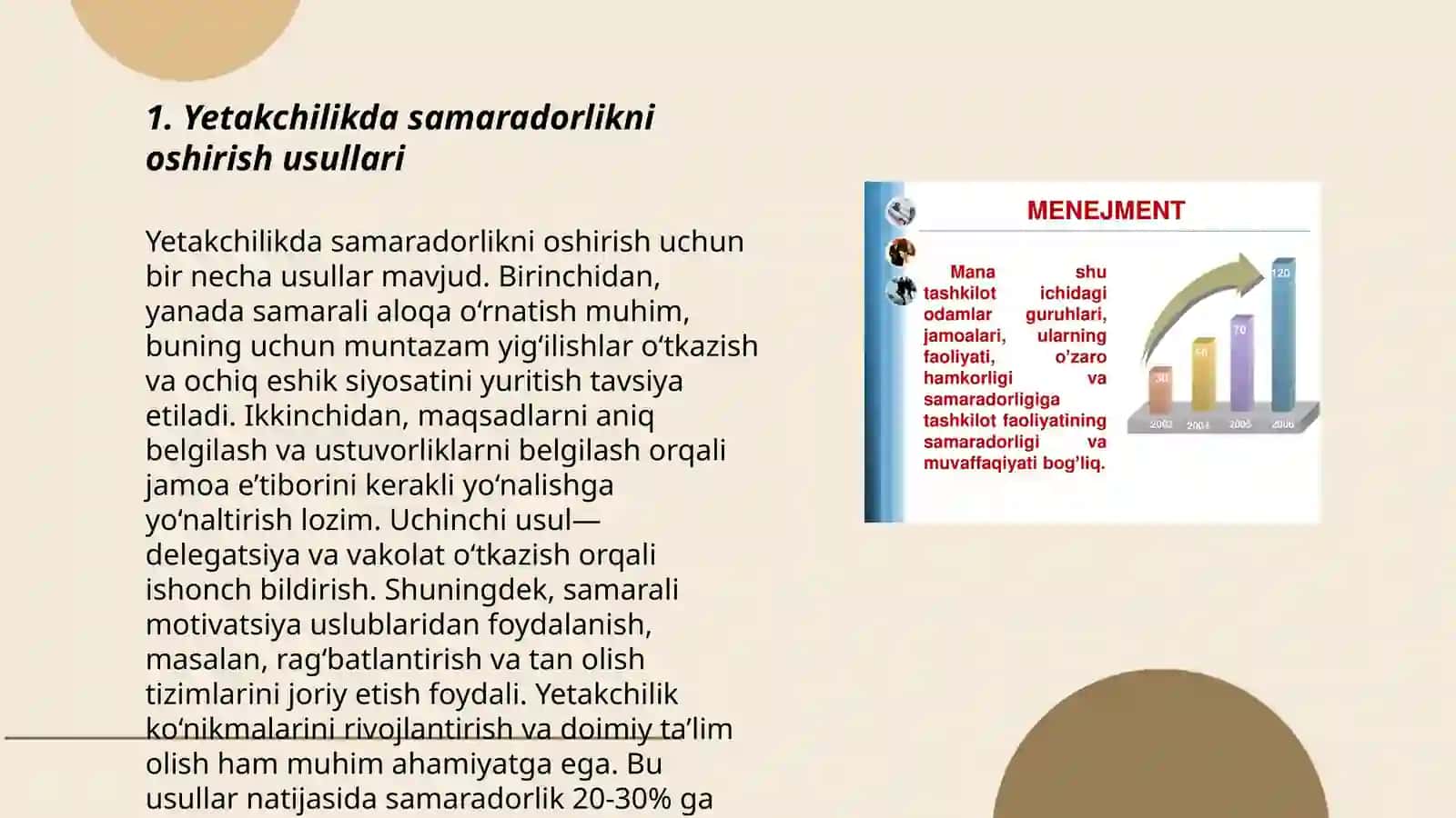 Yetakchilik va menejment. Turizm tendentsiyalari 3
