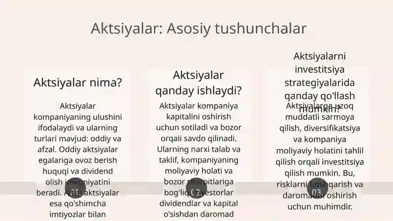 Aktsiyalar va obligatsiyalarning asosiy tushunchalari va farqlari 3