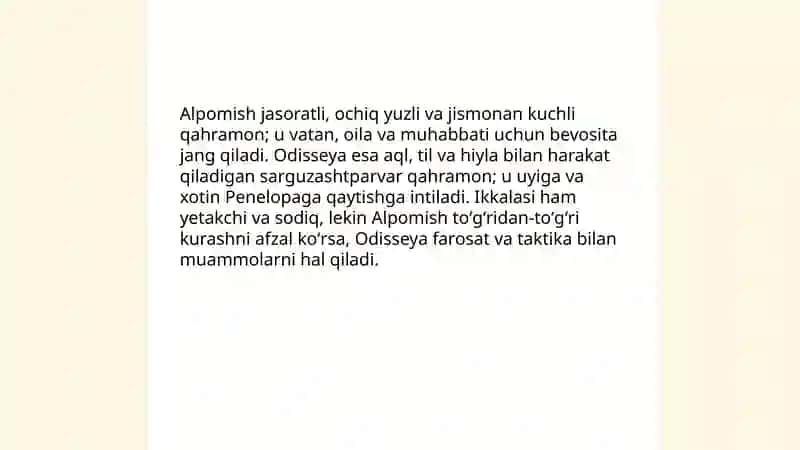 "Alpomish" va"Odisseya" dostoni qiyosiy tahlili 3