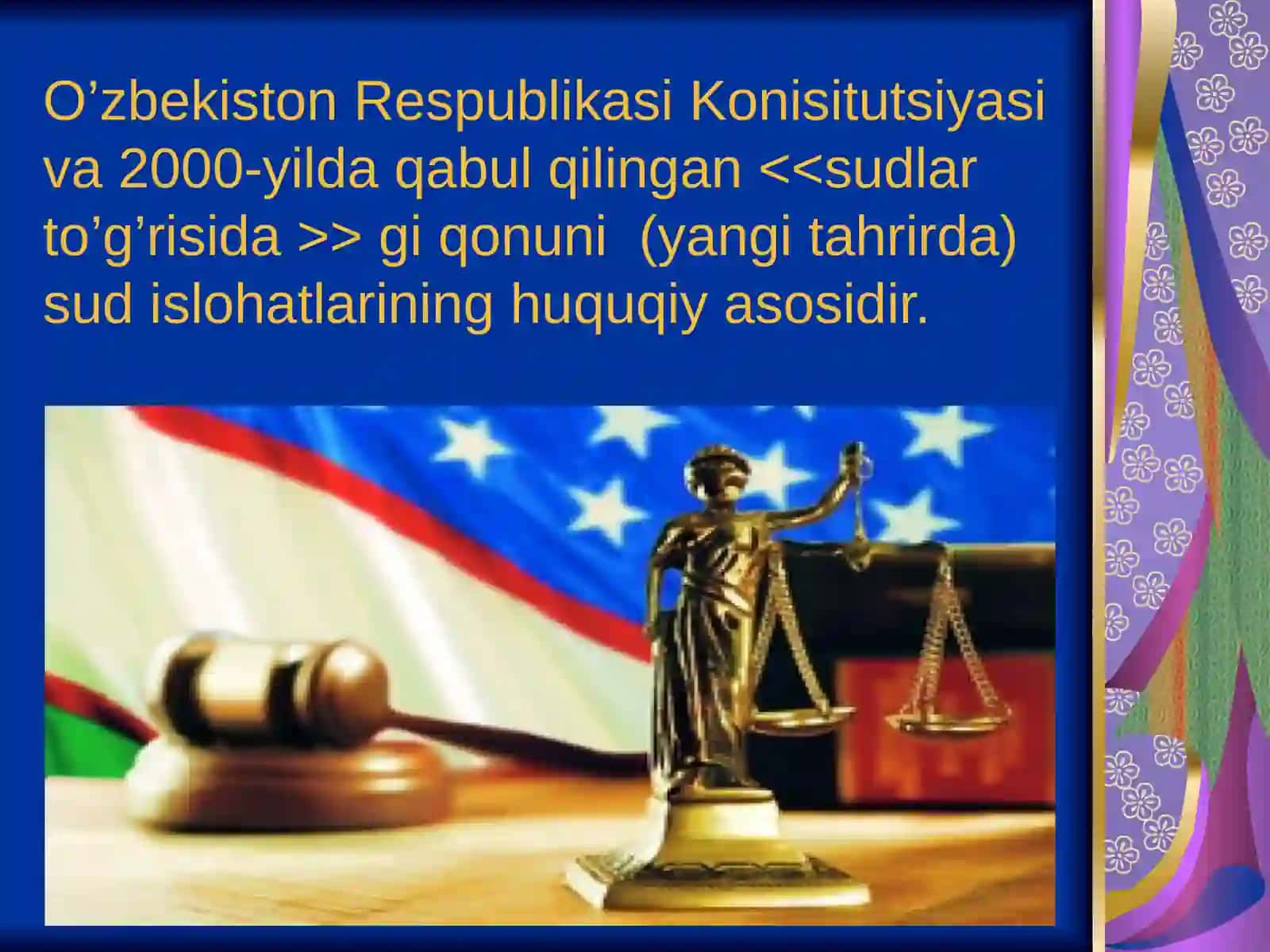 O'zbekiston Respublikasi sud hokimyatining faolyati va davlat boshqaruvidagi o'rni 3