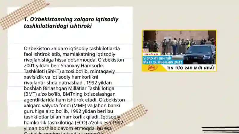 Oʻzbekistonni jaxon hamjamiyatidagi oʻrni Nuriddinov Avazbek 3