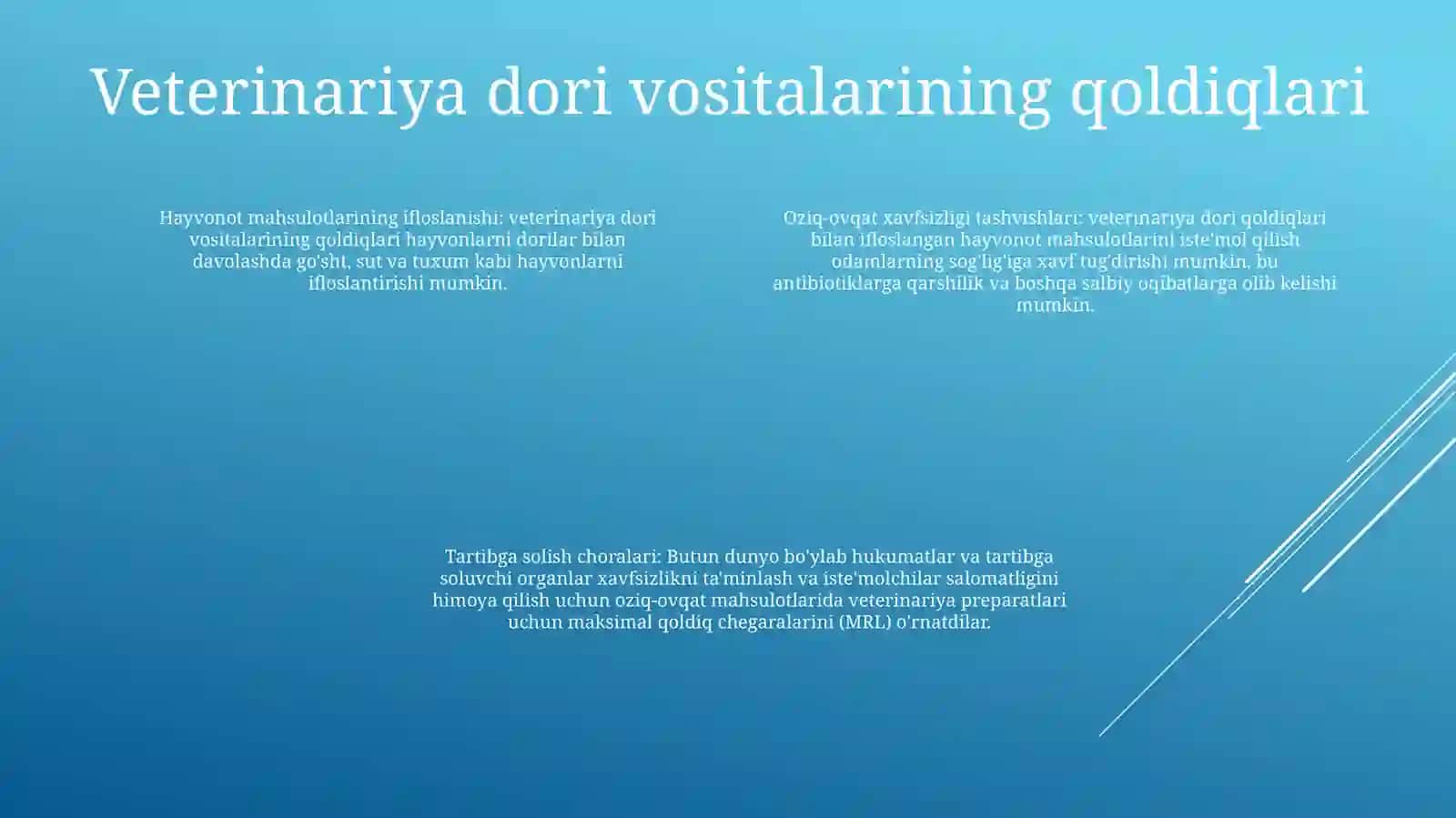 Оziq-Ovqаt Mаhsulоtlаrining Chоrvachilikda Qo’Llaniladigan Moddаlаr BilаnIflоslаnishi 3
