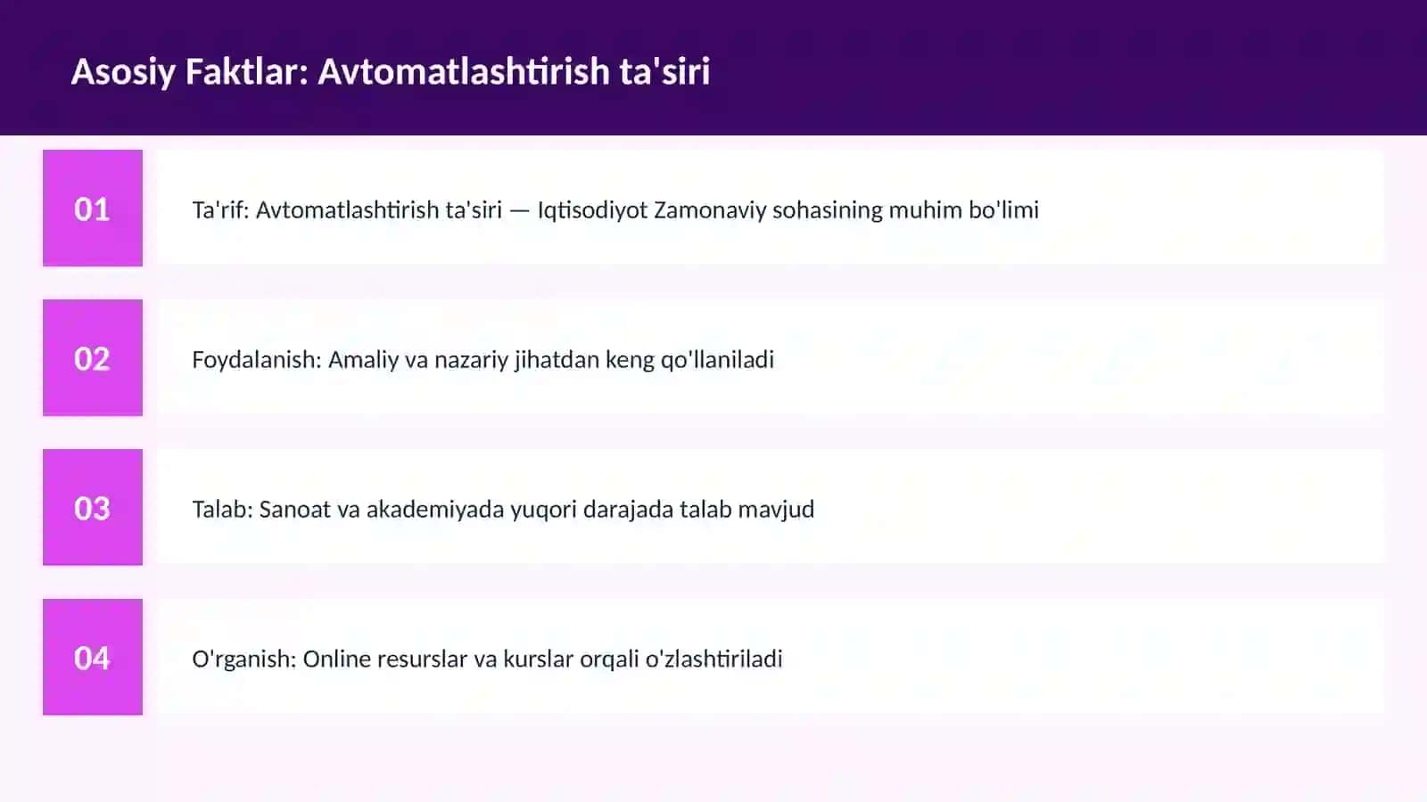 Avtomatlashtirish ta'siri 3