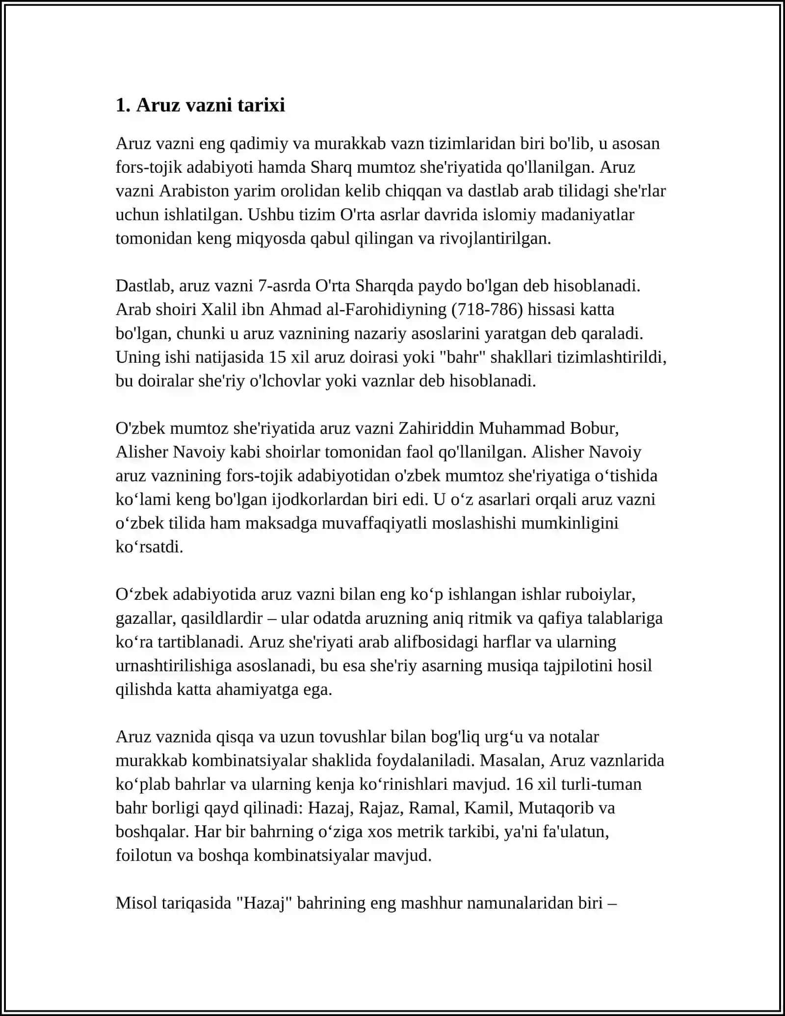 FITRATNING "ADABIYOT QONUNLARI","ARUZ HAQIDA" ASARLARINI OʻRGANISH 3