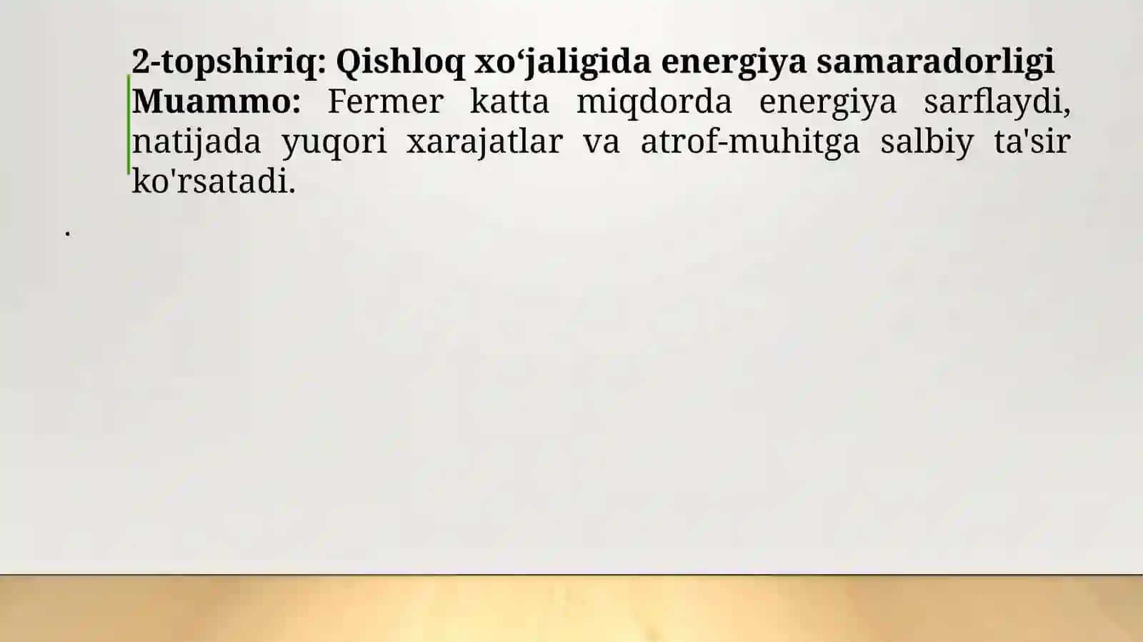 Qishloqxo‘jaligini“yashiliqtisodiyot”asosidabarqarorrivojlantirishyo’llari 3