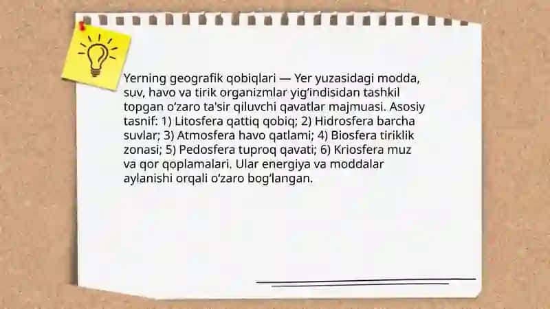 Yerning geografik qobiqlari 3