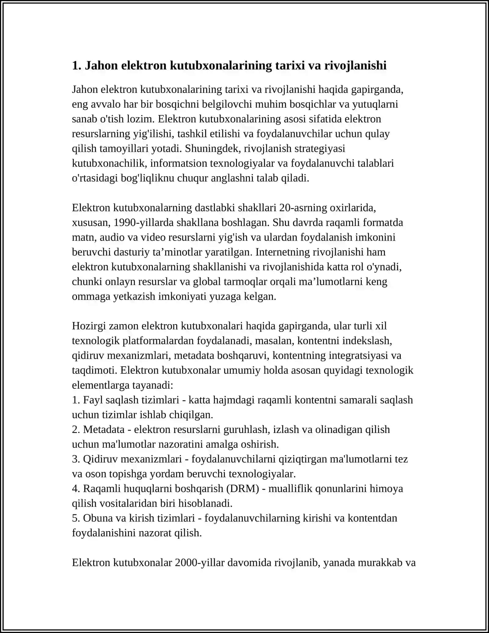 JAHON ELEKTRON KUTUBXONALARIGA SHARH 3