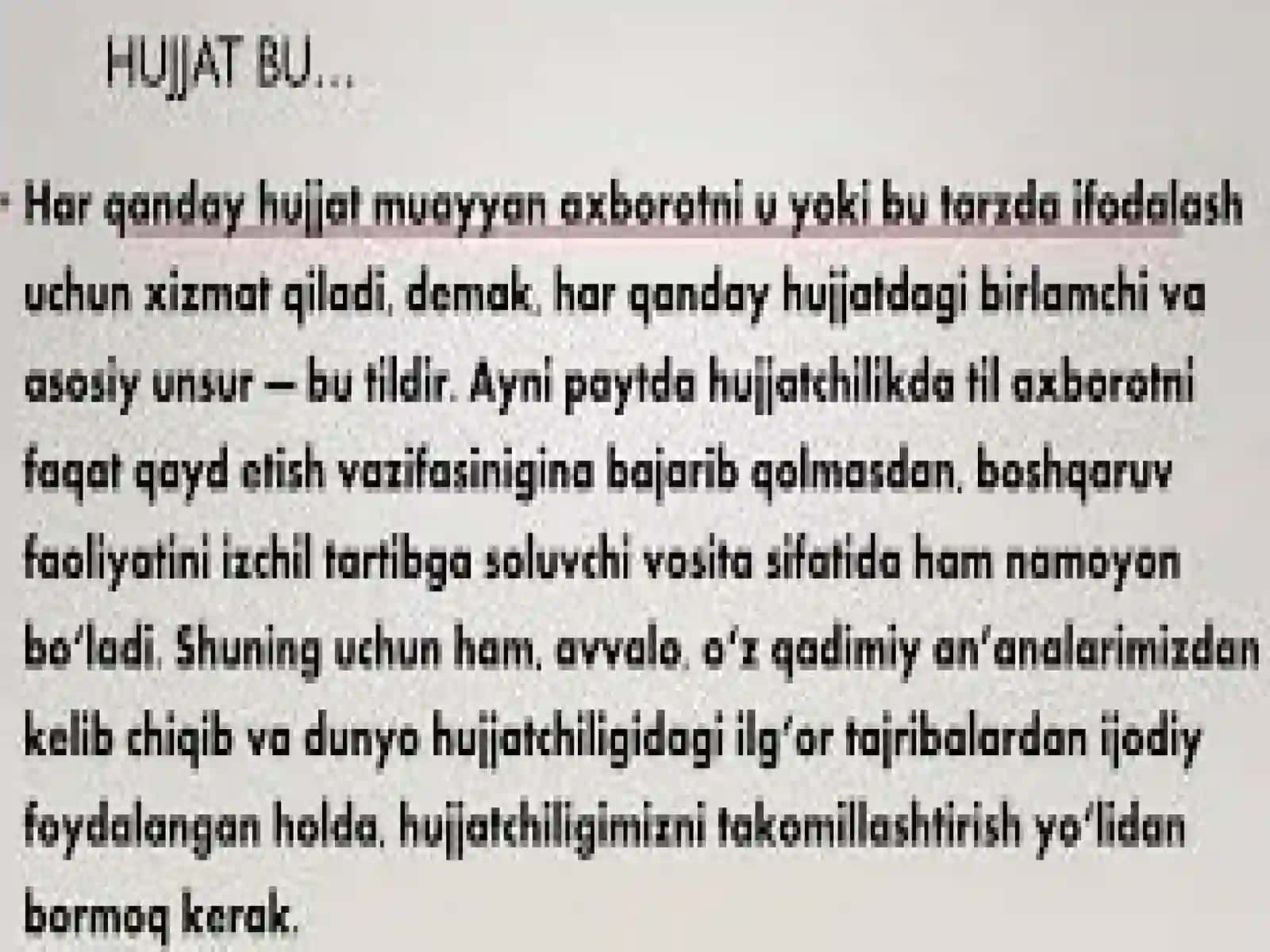Ishhujjatlari va ularga qo’yiladigan asosiy talablar 3