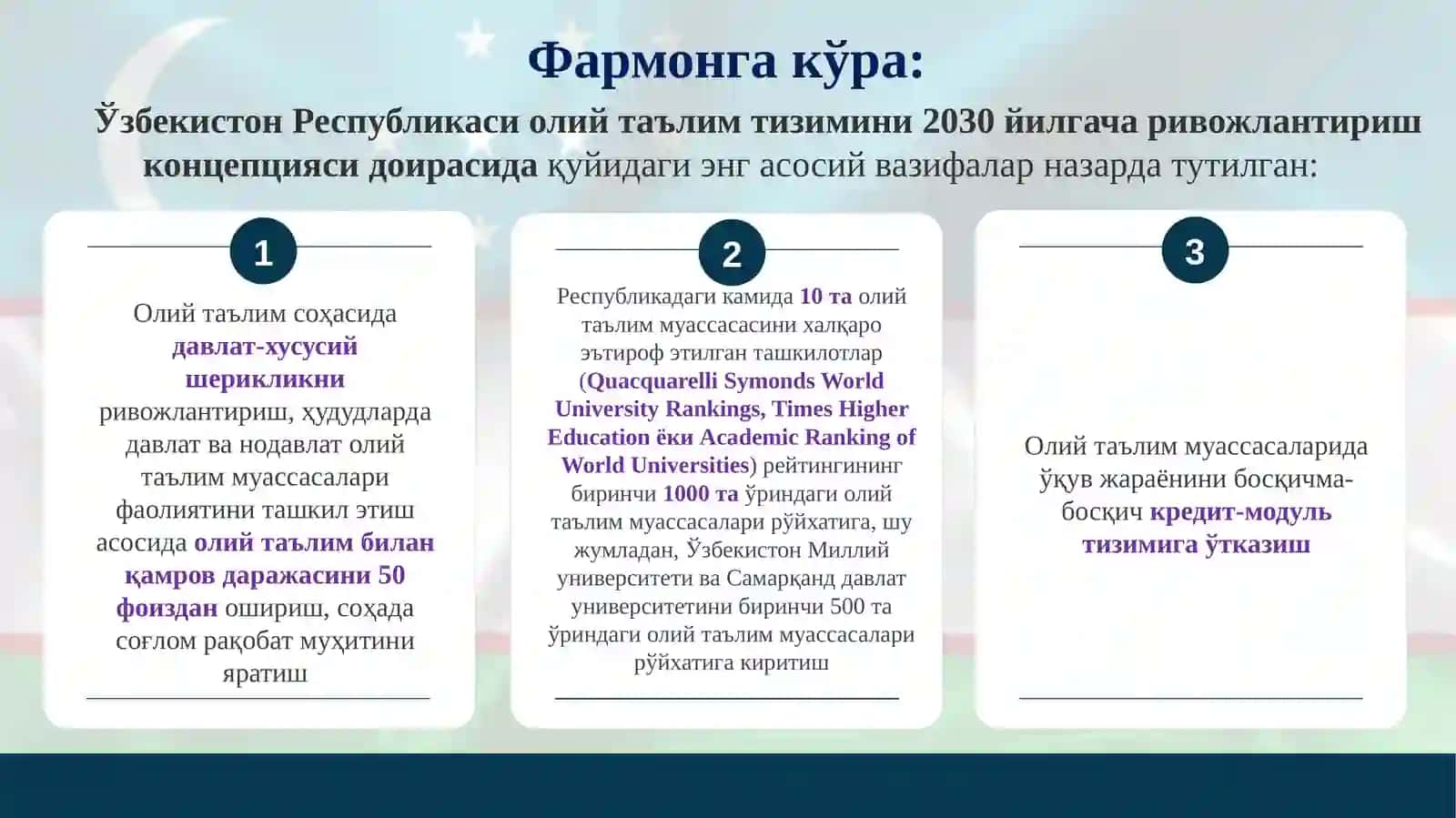 Олий таълим ташкилотларида КРЕДИТ-МОДУЛЬ ТИЗИМИНИ ТАШКИЛ ЭТИШ 3