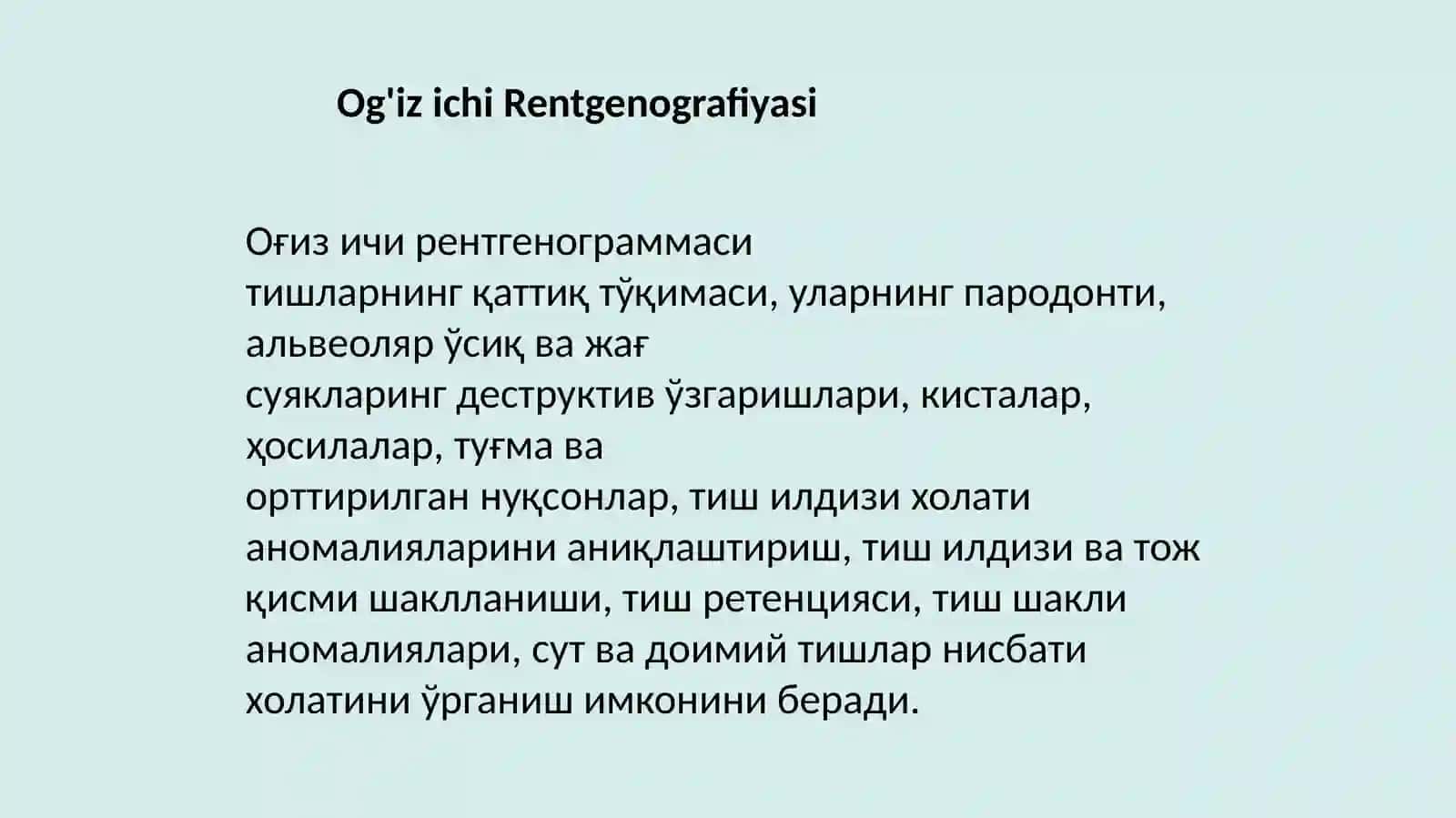 Stomatologiyada rentgen tekshiruvi 3