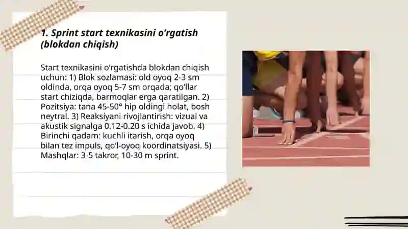 Yengil atletika turlari texnikasini oʻrgatish 3