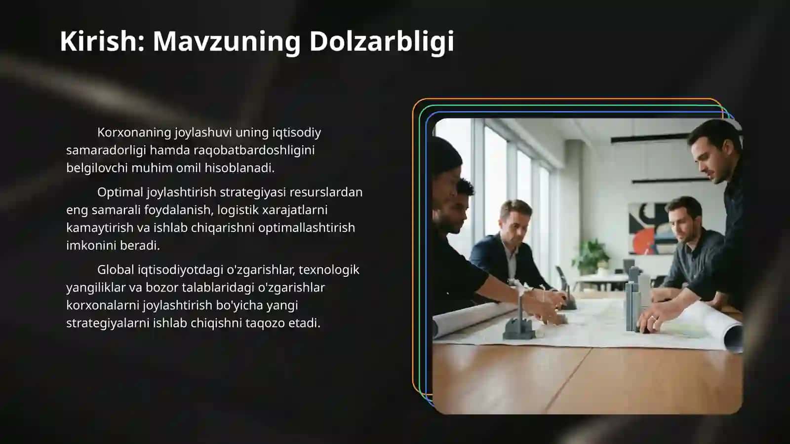 Turli tarmoqlarda korxonalarni joylashtirishning qonuniyatlari. 3