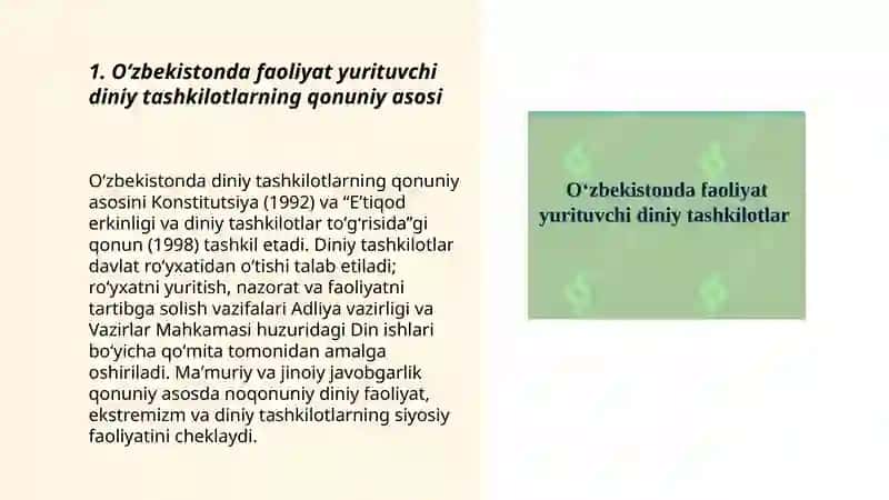 Oʻzbekiston faoliyat yurituvchi diniy tashkilotlar 3