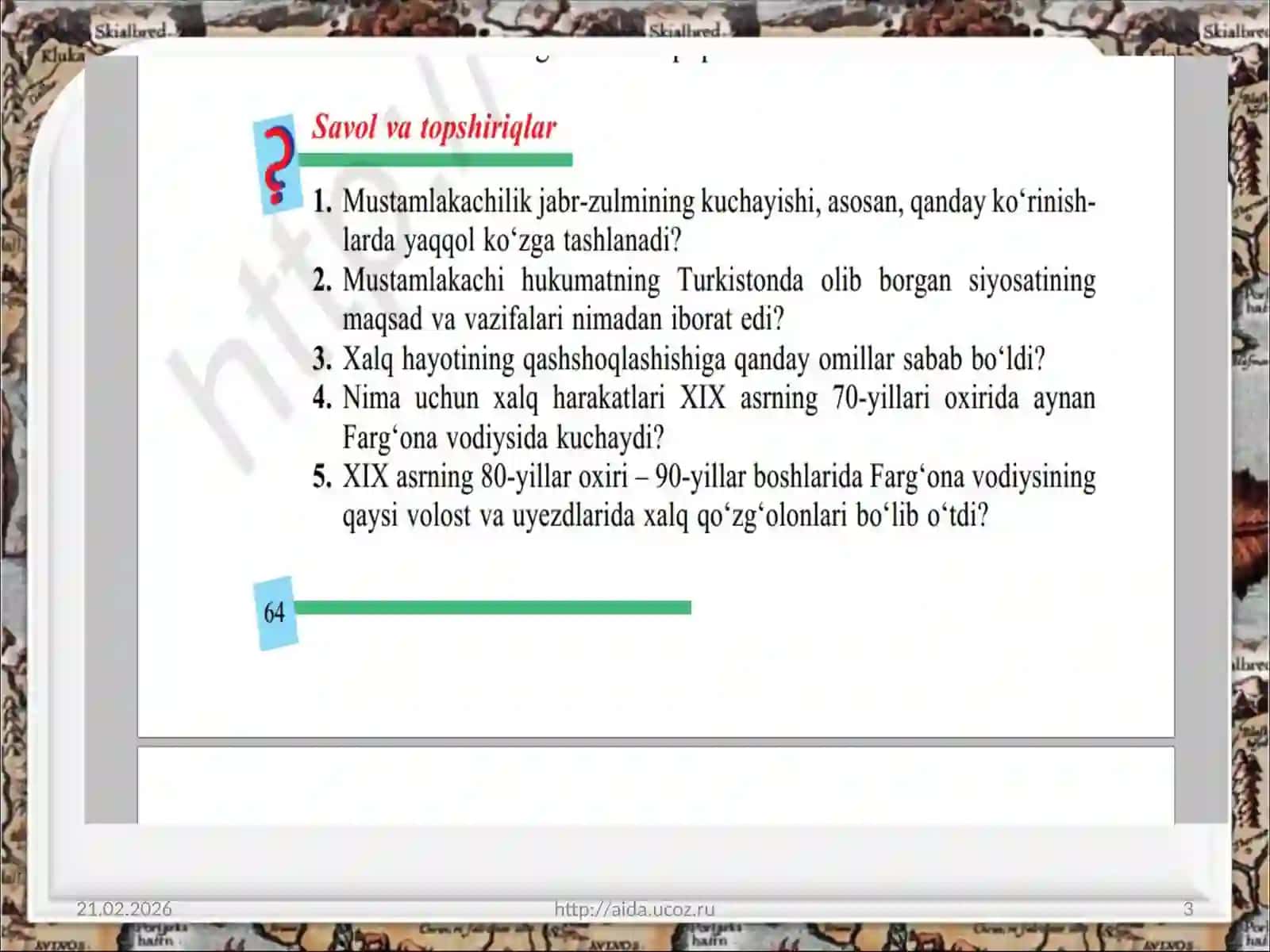 9-sinf O’zbekiston tarixi fani darsligi 3