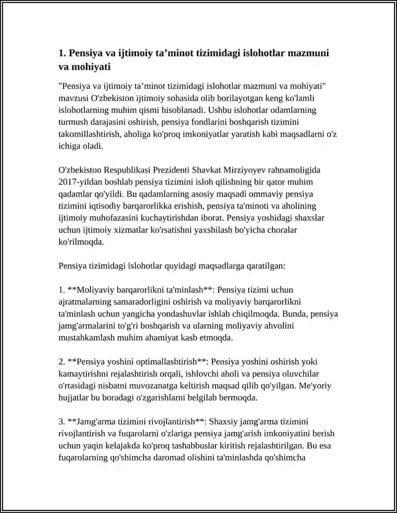 O’ZBEKISTONDA IJTIMOIY SOHADA AMALGA OSHIRALAYOTGAN O’ZGARISHLAR MAZMUN VA MOHIYATI 3