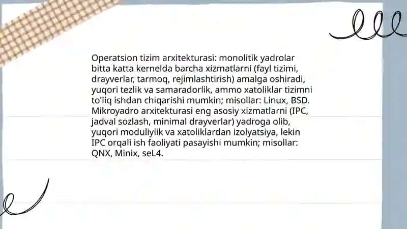 Zamonaviy operatsion tizimlar 3