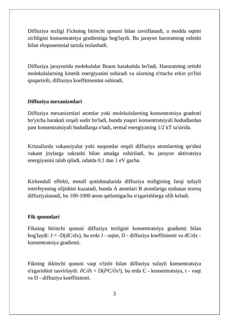 Kecha xossalari.diffuziya issiqlik oʻtkazuvchanlik va qivuwqoqlik 3