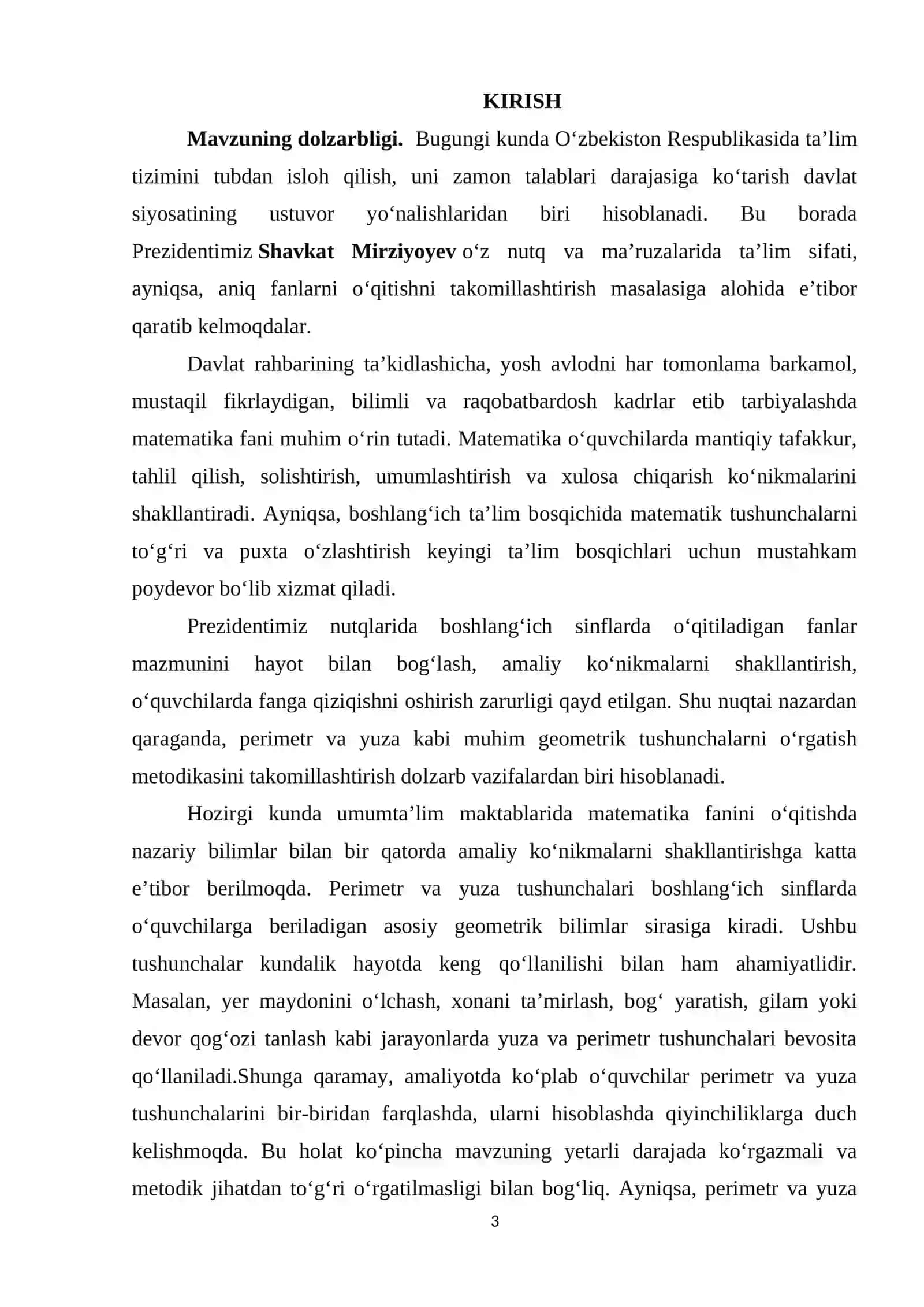 perimetr va yuza tushunchalarini oʻragatish metodikasi 3